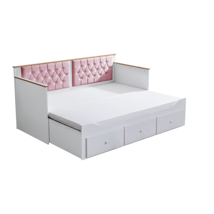 Hanah Home Alacati Cama nido Blanco y rosa Hanah Home Alacati Cama nido Blanco y rosa
